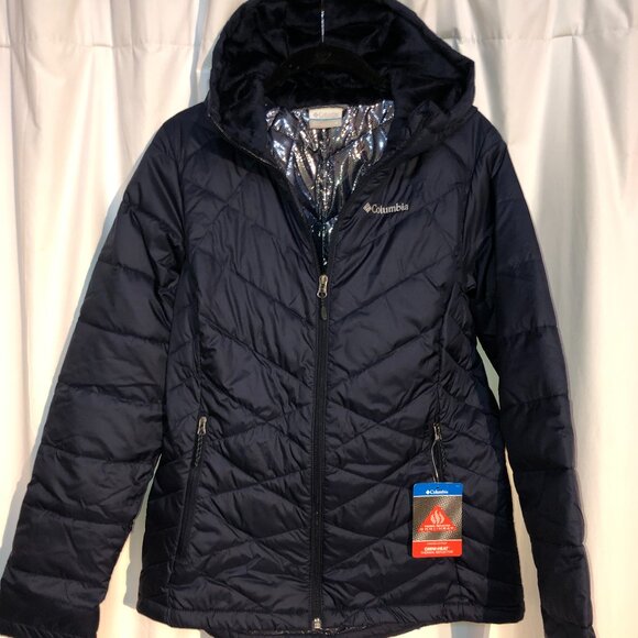 🆕Columbia Women's Heavenly Hooded Jacket- Medium- Dark Nocturnal- Brand NEW - Picture 2 of 10